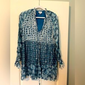 Hermant and Nandita Dress Blue with metallic thread XS